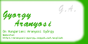 gyorgy aranyosi business card